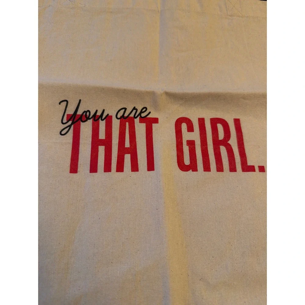 Tote Bag Cream You Are That Girl Graphic Canvas Reusable Shopper Large‎